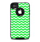 The Green & White Chevron Pattern Skin for the iPhone 4-4s OtterBox Commuter Case