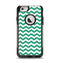 The Green & White Chevron Pattern V2 Apple iPhone 6 Otterbox Commuter Case Skin Set