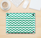 The Green & White Chevron Pattern V2 Skin Kit for the 12" Apple MacBook (A1534)