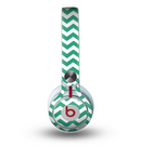 The Green & White Chevron Pattern V2 Skin for the Beats by Dre Mixr Headphones