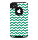The Green & White Wavy Squares Skin for the iPhone 4-4s OtterBox Commuter Case