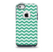 The Green & White Chevron Pattern V2 Skin for the iPhone 5c OtterBox Commuter Case