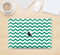 The Green & White Chevron Pattern V2 Skin Kit for the 12" Apple MacBook (A1534)
