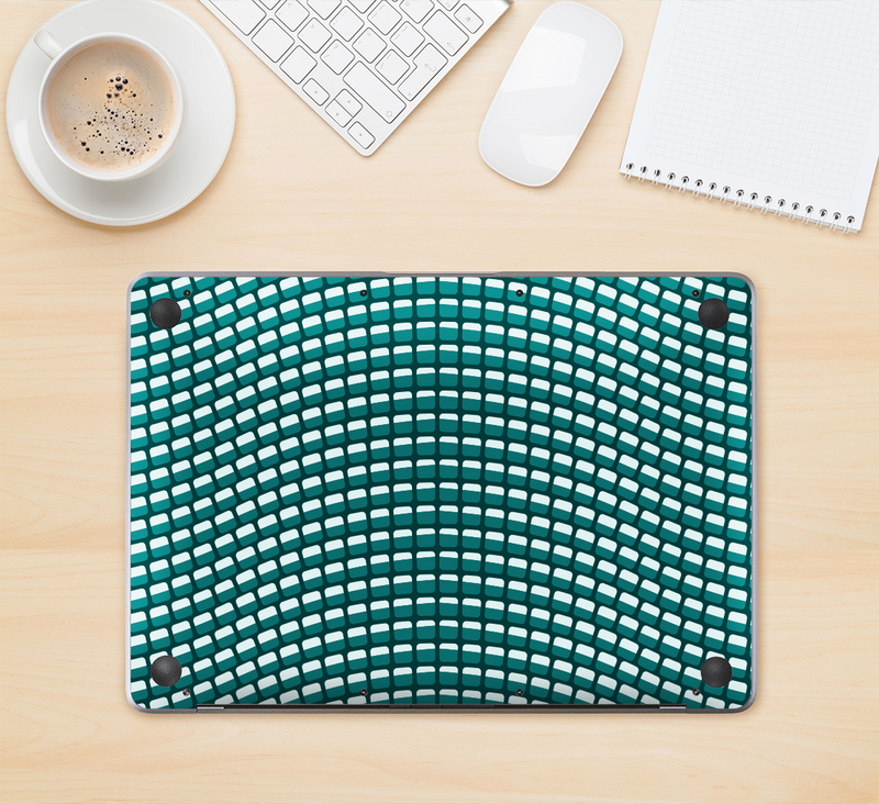 The Green & White Wavy Squares Skin Kit for the 12" Apple MacBook (A1534)
