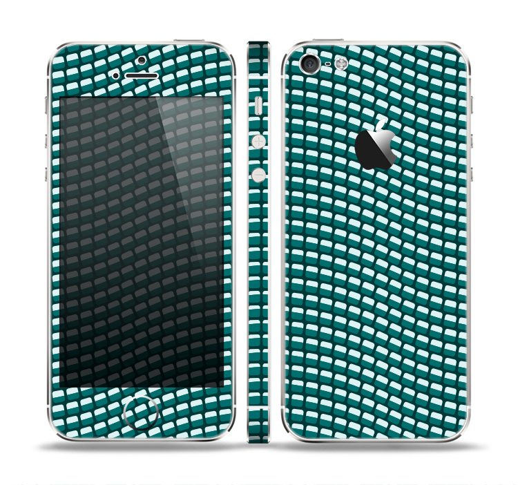 The Green & White Wavy Squares Skin Set for the Apple iPhone 5