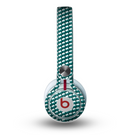 The Green & White Wavy Squares Skin for the Beats by Dre Mixr Headphones