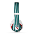 The Green & White Wavy Squares Skin for the Beats by Dre Studio (2013+ Version) Headphones