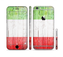 The Green, White and Red Flag Wood Sectioned Skin Series for the Apple iPhone 6s Plus