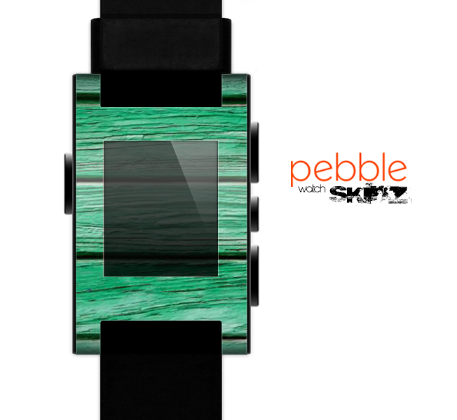 The Green Wide Wood Planks Skin for the Pebble SmartWatch