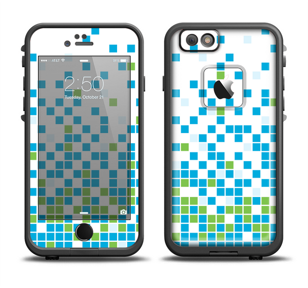 The Green and Blue Mosaic Pattern Apple iPhone 6 LifeProof Fre Case Skin Set