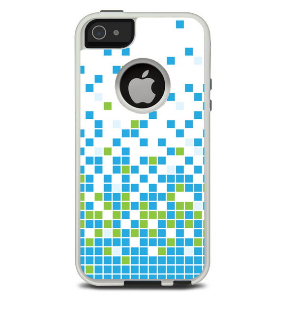 The Green and Blue Mosaic Pattern Skin For The iPhone 5-5s Otterbox Commuter Case