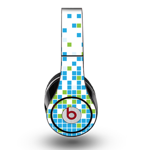 The Green and Blue Mosaic Pattern Skin for the Original Beats by Dre Studio Headphones