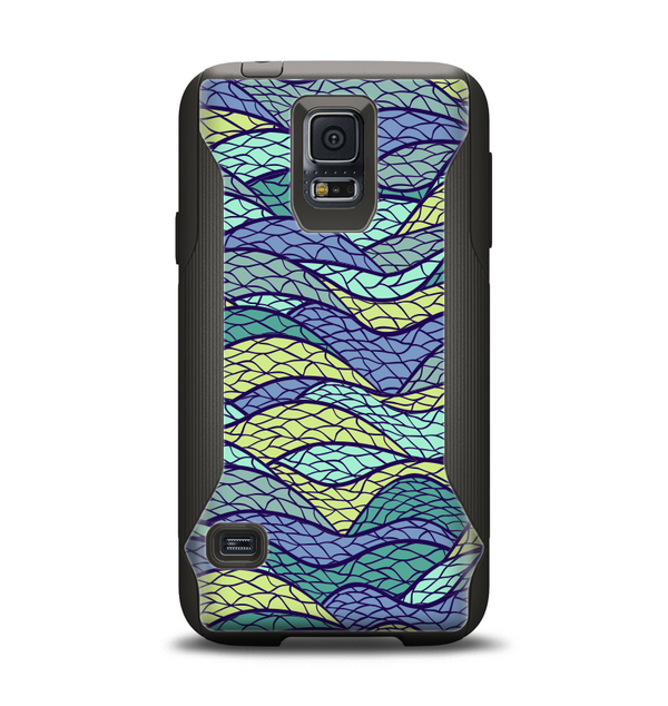 The Green and Blue Stain Glass Samsung Galaxy S5 Otterbox Commuter Case Skin Set
