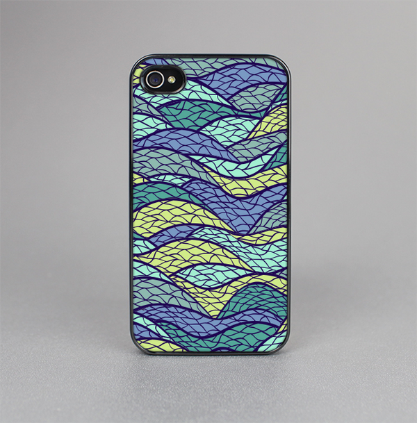 The Green and Blue Stain Glass Skin-Sert for the Apple iPhone 4-4s Skin-Sert Case