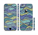 The Green and Blue Stain Glass Sectioned Skin Series for the Apple iPhone 6s Plus