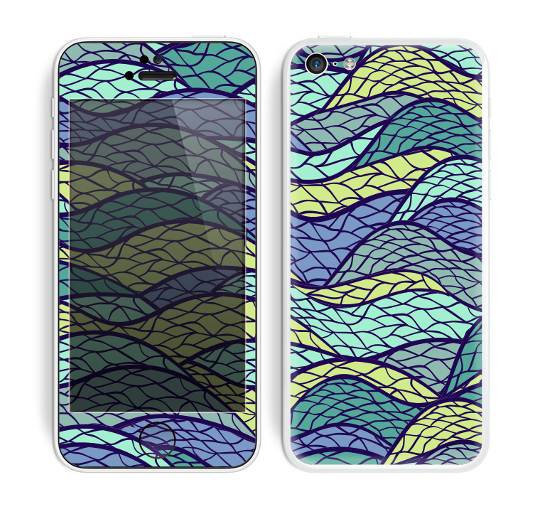 The Green and Blue Stain Glass Skin for the Apple iPhone 5c
