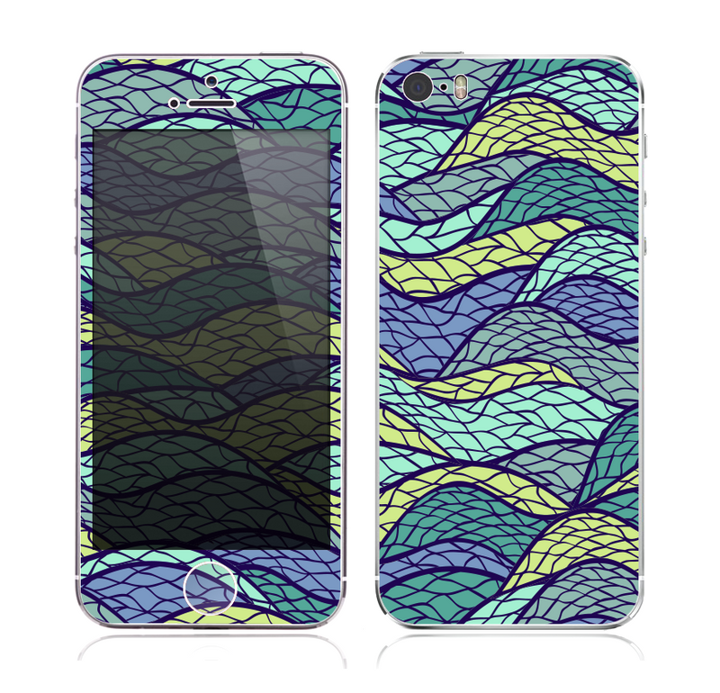 The Green and Blue Stain Glass Skin for the Apple iPhone 5s