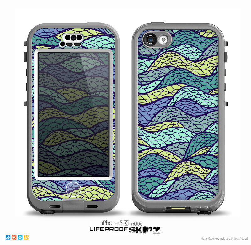 The Green and Blue Stain Glass Skin for the iPhone 5c nüüd LifeProof Case
