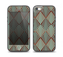 The Green and Brown Diamond Pattern Skin Set for the iPhone 5-5s Skech Glow Case