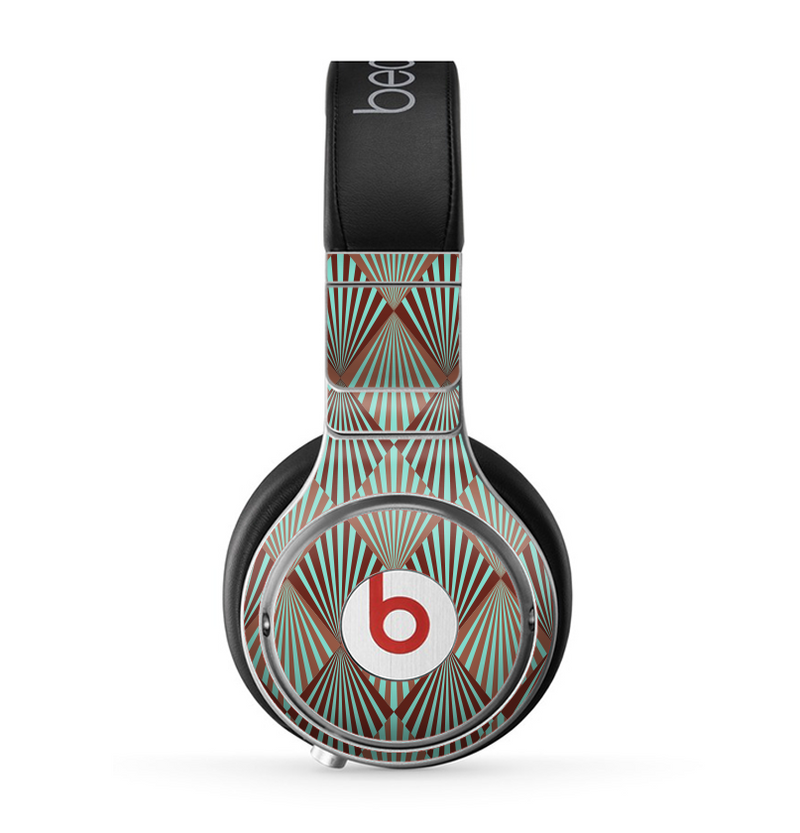 The Green and Brown Diamond Pattern Skin for the Beats by Dre Pro Headphones