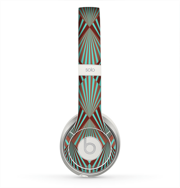 The Green and Brown Diamond Pattern Skin for the Beats by Dre Solo 2 Headphones