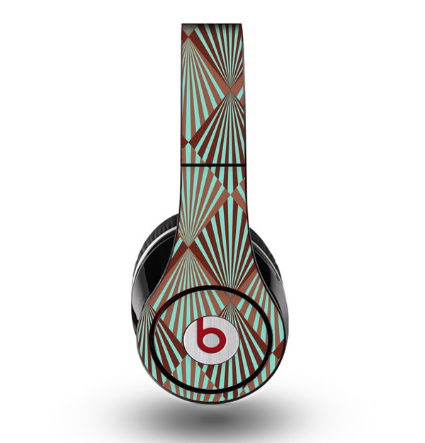 The Green and Brown Diamond Pattern Skin for the Original Beats by Dre Studio Headphones
