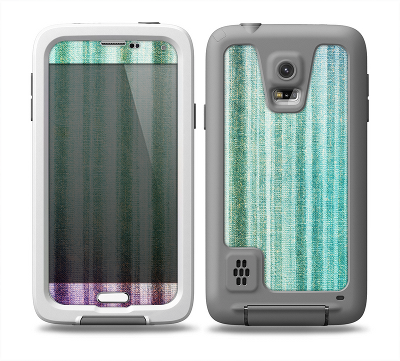The Green and Purple Dyed TextileSkin for the Samsung Galaxy S5 frē LifeProof Case