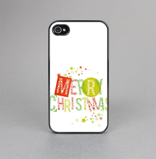 The Green and Red Merry Christmas Skin-Sert for the Apple iPhone 4-4s Skin-Sert Case