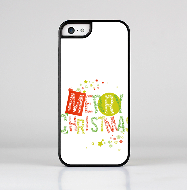 The Green and Red Merry Christmas Skin-Sert for the Apple iPhone 5c Skin-Sert Case