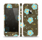 The Green and Subtle Blue Floral Pattern Skin Set for the Apple iPhone 5s