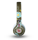The Green and Subtle Blue Floral Pattern Skin for the Beats by Dre Mixr Headphones