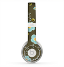 The Green and Subtle Blue Floral Pattern Skin for the Beats by Dre Solo 2 Headphones