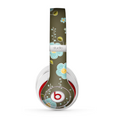 The Green and Subtle Blue Floral Pattern Skin for the Beats by Dre Studio (2013+ Version) Headphones