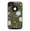 The Green and Subtle Blue Floral Pattern Skin for the iPhone 4-4s OtterBox Commuter Case