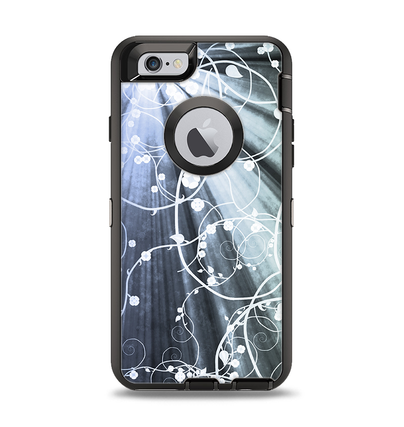 The Green and White Light Arrays with Glowing Vines Apple iPhone 6 Otterbox Defender Case Skin Set