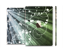 The Green and White Light Arrays with Glowing Vines Full Body Skin Set for the Apple iPad Mini 3