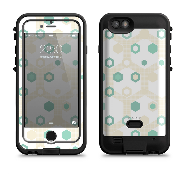 The Green and Yellow Layered Vintage Hexagons Apple iPhone 6/6s LifeProof Fre POWER Case Skin Set
