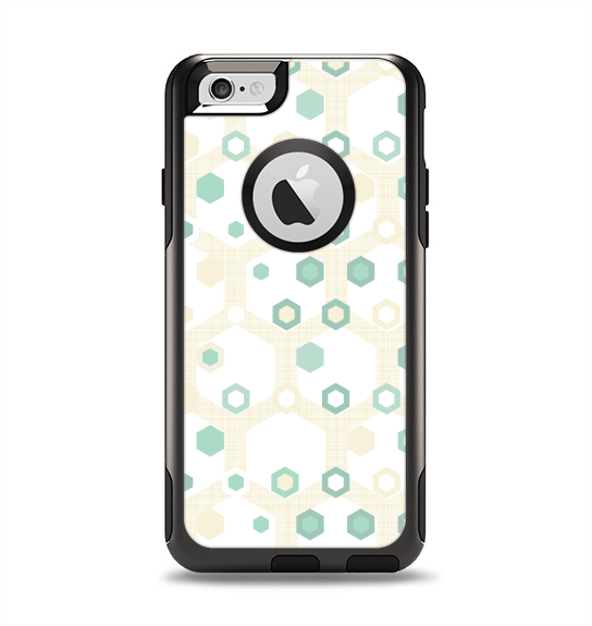 The Green and Yellow Layered Vintage Hexagons Apple iPhone 6 Otterbox Commuter Case Skin Set