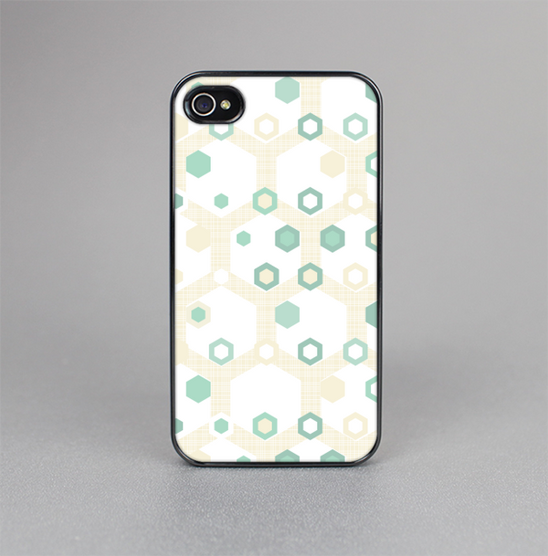 The Green and Yellow Layered Vintage Hexagons Skin-Sert for the Apple iPhone 4-4s Skin-Sert Case