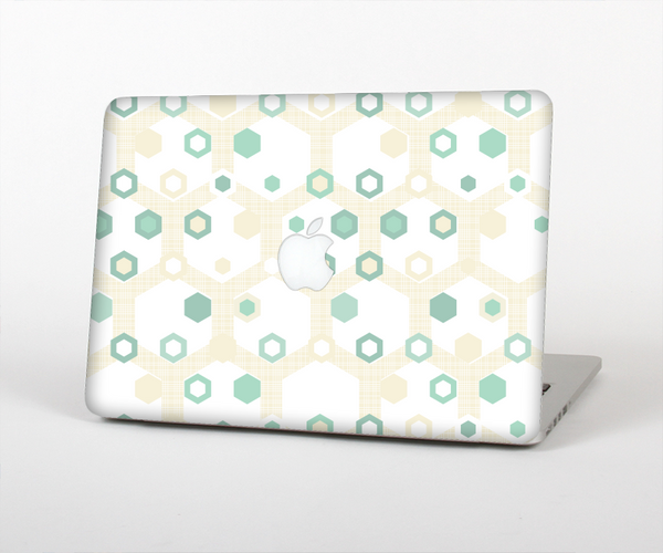 The Green and Yellow Layered Vintage Hexagons Skin Set for the Apple MacBook Air 13"
