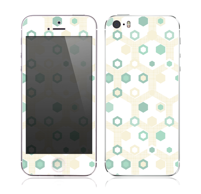 The Green and Yellow Layered Vintage Hexagons Skin for the Apple iPhone 5s