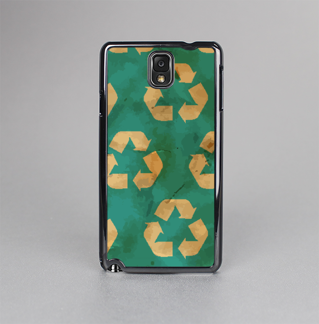 The Green and Yellow RECYCLE Pattern V2 Skin-Sert Case for the Samsung Galaxy Note 3