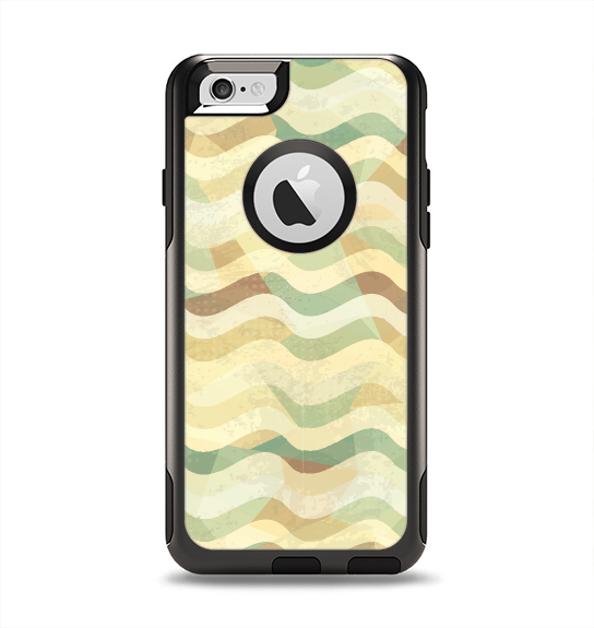 The Green and Yellow Wave Pattern v3 Apple iPhone 6 Otterbox Commuter Case Skin Set