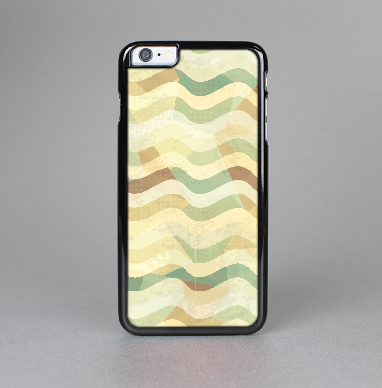 The Green and Yellow Wave Pattern v3 Skin-Sert Case for the Apple iPhone 6 Plus