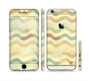 The Green and Yellow Wave Pattern v3 Sectioned Skin Series for the Apple iPhone 6s Plus