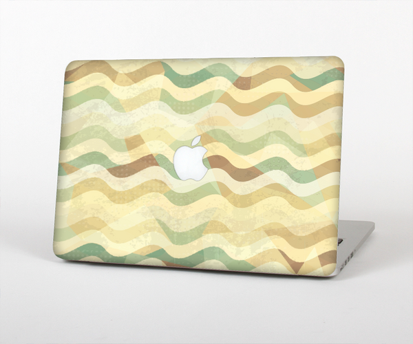 The Green and Yellow Wave Pattern v3 Skin for the Apple MacBook Pro Retina 15"