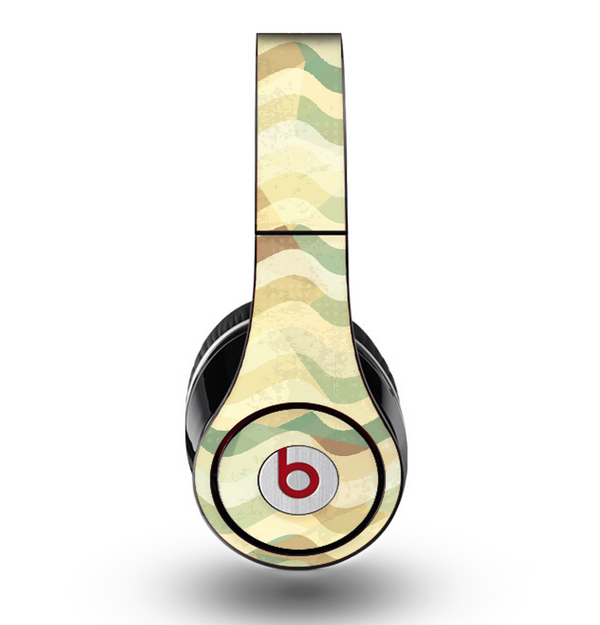 The Green and Yellow Wave Pattern v3 Skin for the Original Beats by Dre Studio Headphones