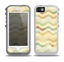 The Green and Yellow Wave Pattern v3 Skin for the iPhone 5-5s OtterBox Preserver WaterProof Case