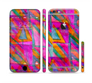 The Grunge Abstract Pink Painted Shapes Sectioned Skin Series for the Apple iPhone 6s Plus