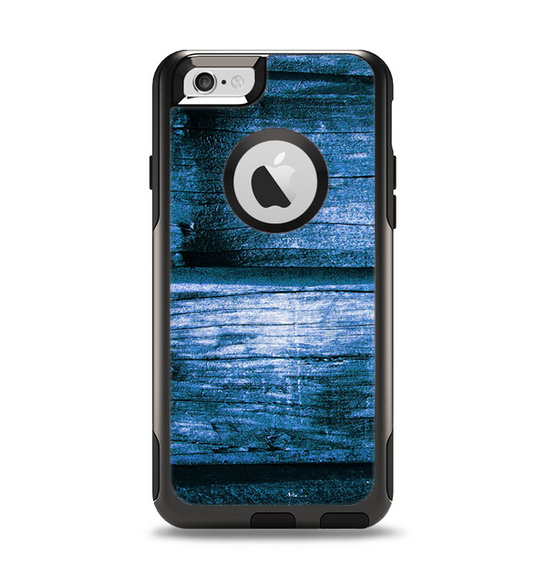 The Grunge Blue Wood Planks Apple iPhone 6 Otterbox Commuter Case Skin Set